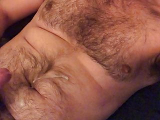 Cuming on my hairy chest...