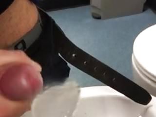 Wank at work in toilet...