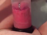 Pumping my little pierced dick