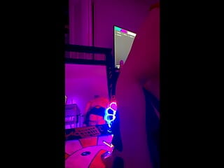 Sissy Kali Chanel in Stripper Heels and Leather outfit showing off plug and asspussy