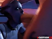 Big tits 3D Liara mouth fucked loop