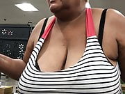 Ebony granny with enormous tits 