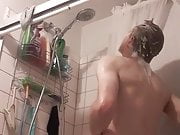 Sexy white boy takes a shower 