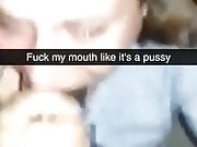 Treating her mouth as a pussy 