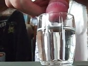 Cum in glass water