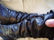 Fuck and cum on high heel knee high slouch boots