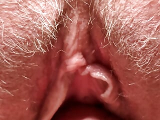 MILF. Hairy pussy Closeup FEMALE ORGASM