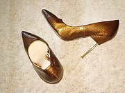Worn Koton metal heel stilettos fucked to fill cum