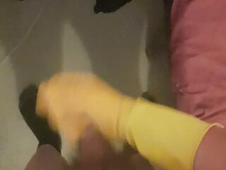 Cum on marigold gloves