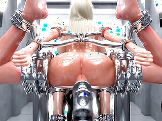 Blonde Slave in Metal Bondage - 3D BDSM Fetish Comic