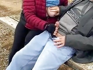 Outdoors, Cuckolds, Wifes, Cuckold Blowjob