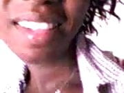 very hot black girl makes a video message