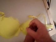 Cum on yellow bra