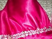 Hot Pink Satin Prom Dress 