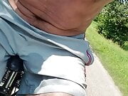 Bicycletrip with piss in shorts