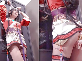 League of Legend Ahri cosplayer Tied up, hentai japanese shemale cosplay 12