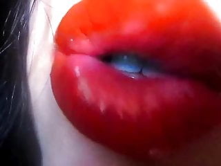 Lipstick, Webcam, Brunette, Red