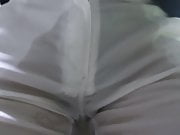 Pee in white Hose , transparent