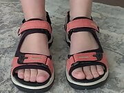 Aurora Willows shows her new sandals