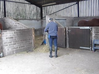 My riding boots in the stables