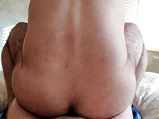 Hot and hairy riding fat cock...
