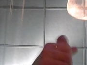 cumshot on glass table