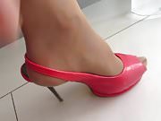 high heels walk in the kitchen