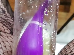 Close Up Squirt Vibrating in the Penis Pump Mistress Gina 