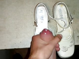 Cum in little white shoe