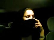 Arabic niqab girl showing big tits in car 