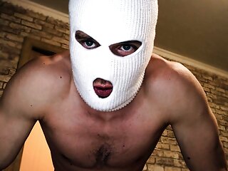 Dominant daddy in balaclava slave and...