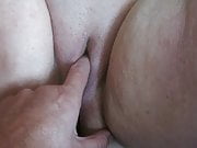 Playing with bbw shaved cunt
