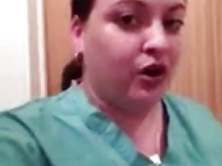 Chubby nurse shows tits...