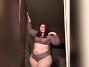BBW shows off her thick curvy ass and thighs