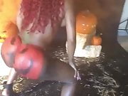 Black Babe doing a little Booty Shake for Helloween